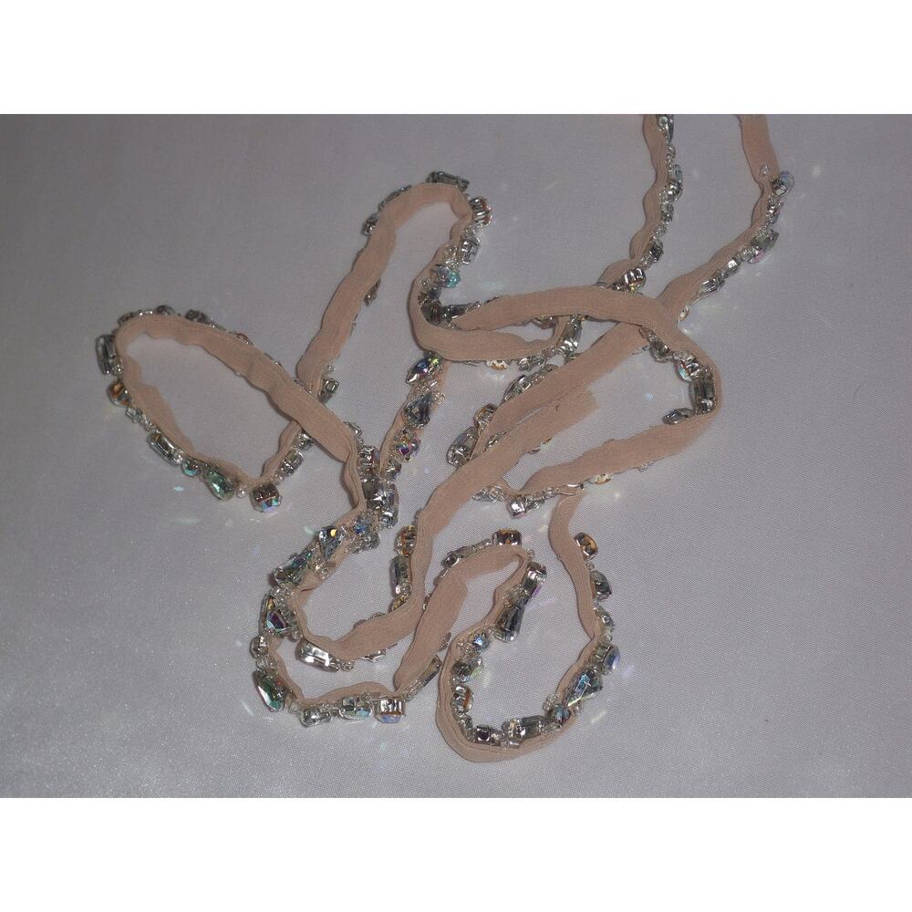 Rhinestone beaded Bridal shoulder strap Beaded Detachable beige spaghetti straps